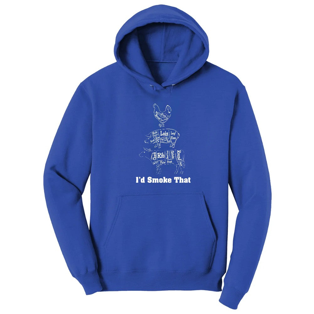 I'd Smoke That Meat Chart Version Hoodie - True Royal