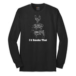 I'd Smoke That Meat Chart Version Long Sleeve Tee - Jet Black