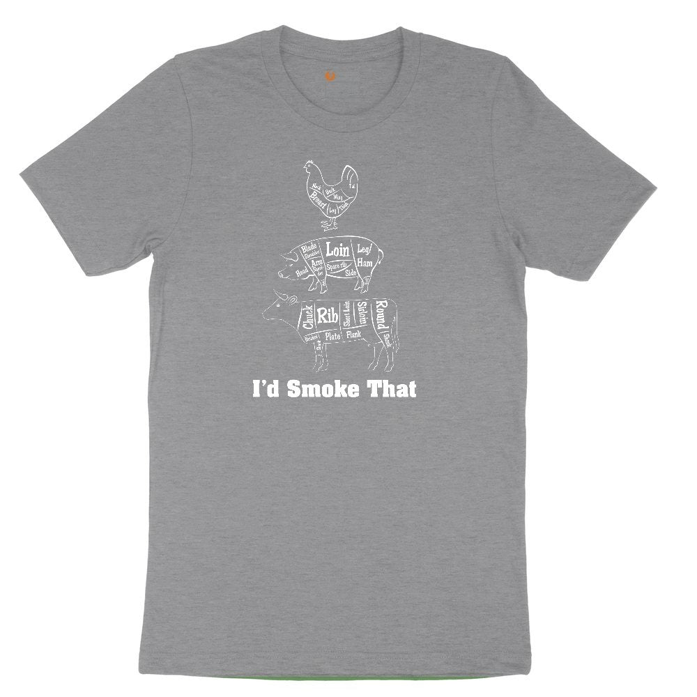 I'd Smoke That Meat Chart Version Toddler Short Sleeve Tee - Athletic Heather