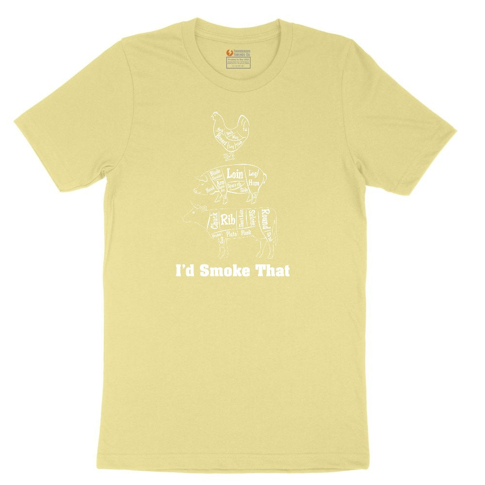 I'd Smoke That Meat Chart Version Youth Short Sleeve Tee - Yellow