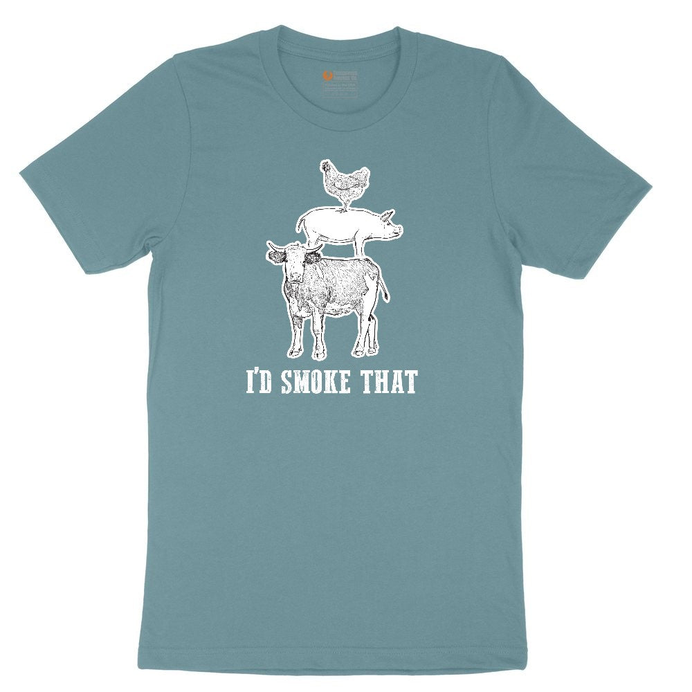 I'd Smoke That Original Design Ladies Short Sleeve Tee - Surf Blackout