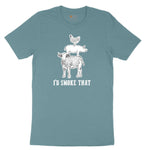 I'd Smoke That Original Design Ladies Short Sleeve Tee - Surf Blackout