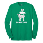 I'd Smoke That Original Design Long Sleeve Tee - Kelly Green