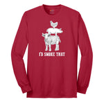 I'd Smoke That Original Design Long Sleeve Tee - Red