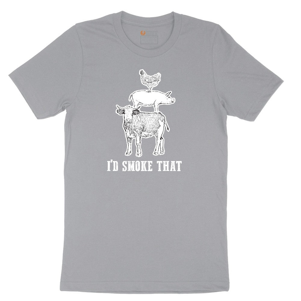 I'd Smoke That Original Design Short Sleeve Tee - Athletic Heather Grey