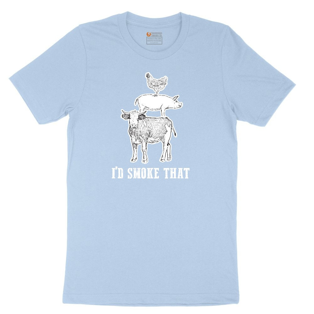 I'd Smoke That Original Design Youth Short Sleeve Tee - Light Blue