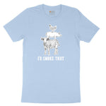 I'd Smoke That Original Design Youth Short Sleeve Tee - Light Blue