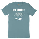 I'd Smoke That Pork Version Ladies Short Sleeve Tee - Surf Blackout