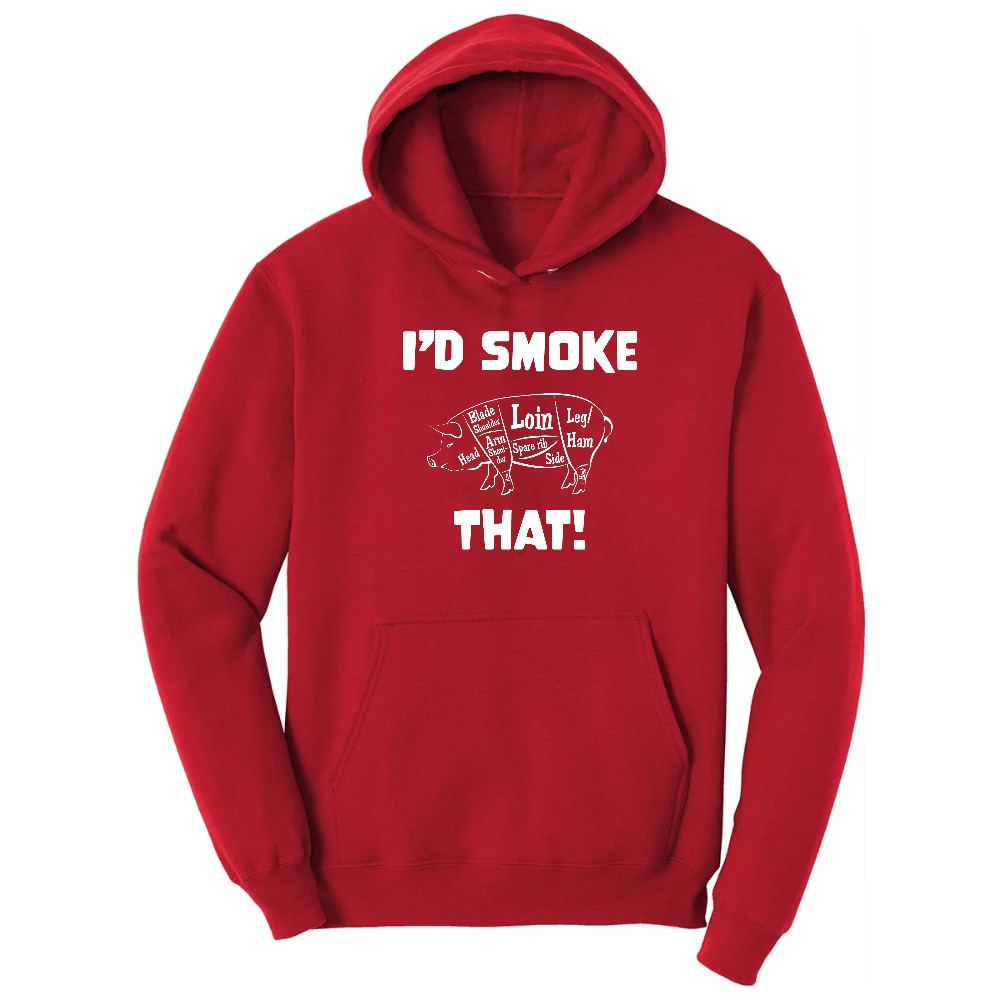 I'd Smoke That Pork Version Hoodie - Red