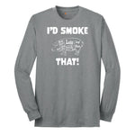 I'd Smoke That Pork Version Long Sleeve Tee - Athletic Grey