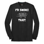 I'd Smoke That Pork Version Long Sleeve Tee - Jet Black