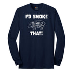 I'd Smoke That Pork Version Long Sleeve Tee - Navy