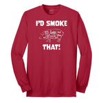 I'd Smoke That Pork Version Long Sleeve Tee - Red