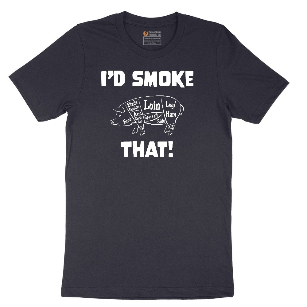 I'd Smoke That Pork Version Short Sleeve Tee - Deep Navy