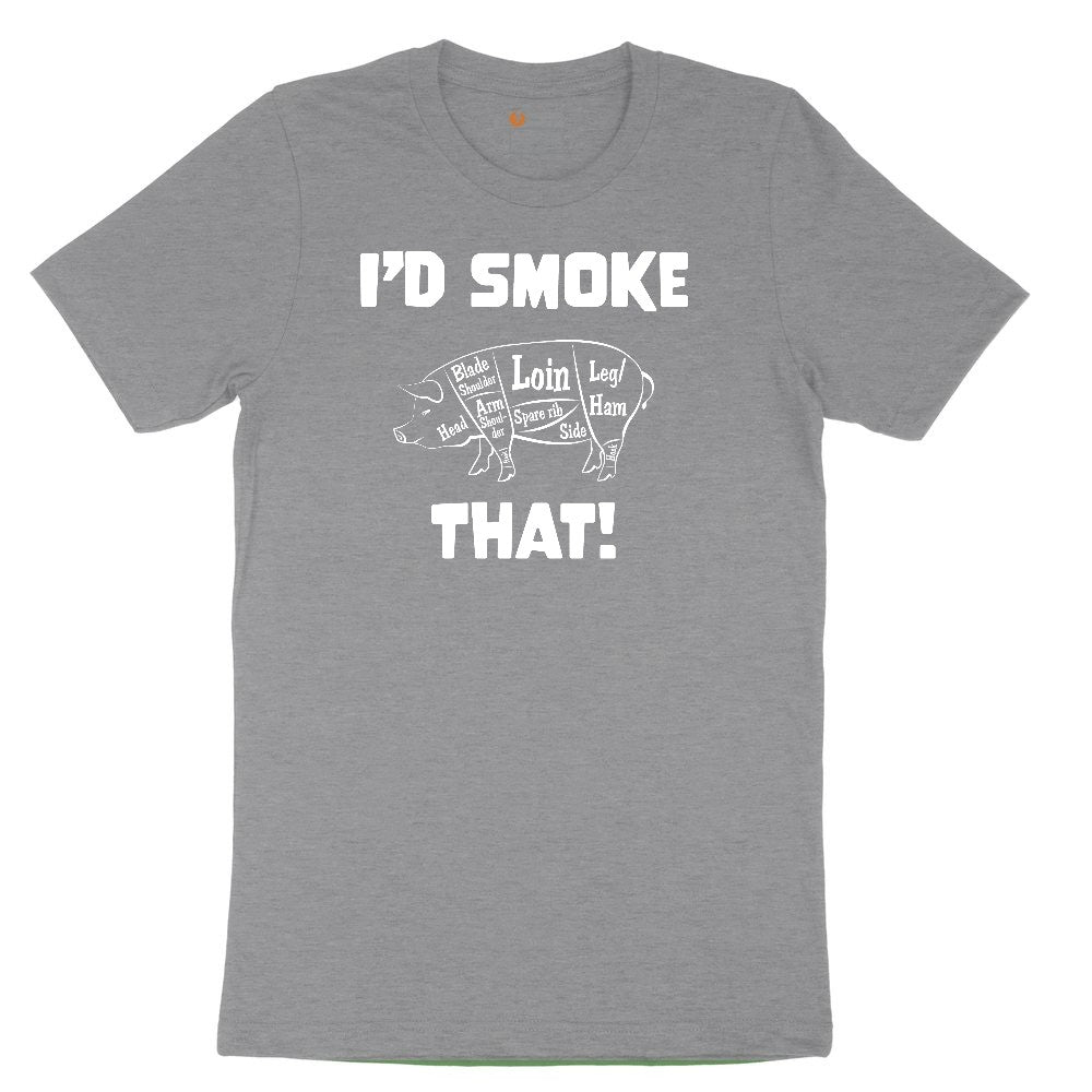 I'd Smoke That Pork Version Toddler Short Sleeve Tee - Athletic Heather