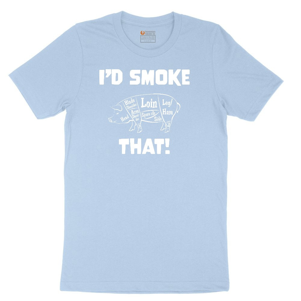 I'd Smoke That Pork Version Toddler Short Sleeve Tee - Light Blue