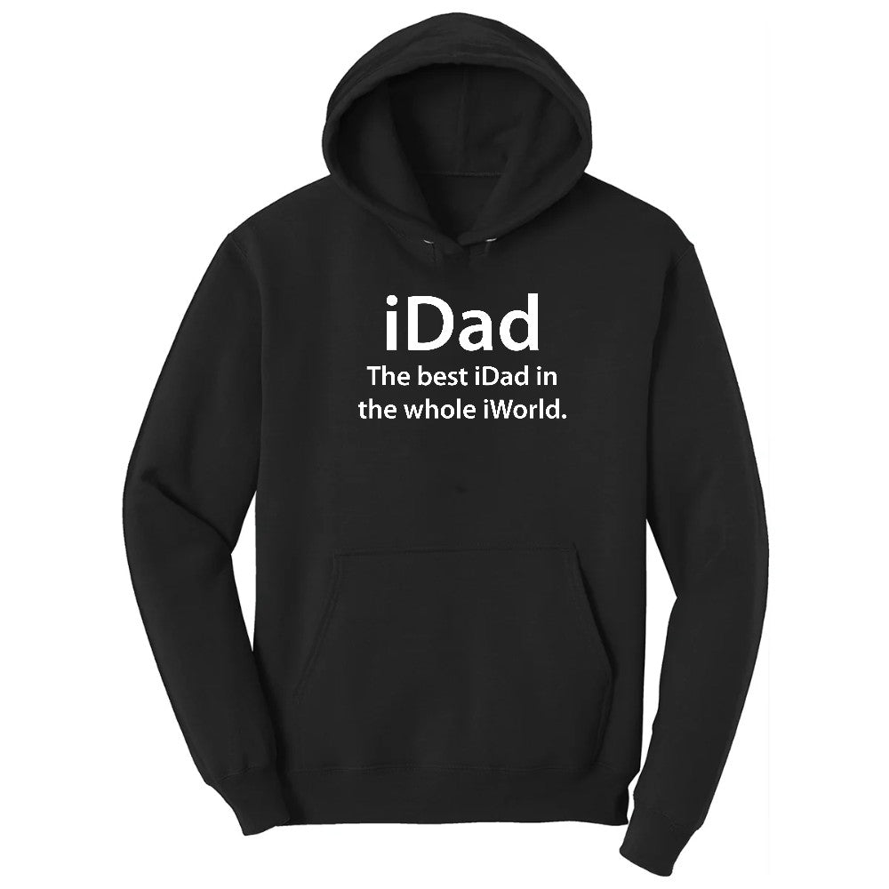 iDad the Best iDad in the Whole iWorld Hoodie - Jet Black