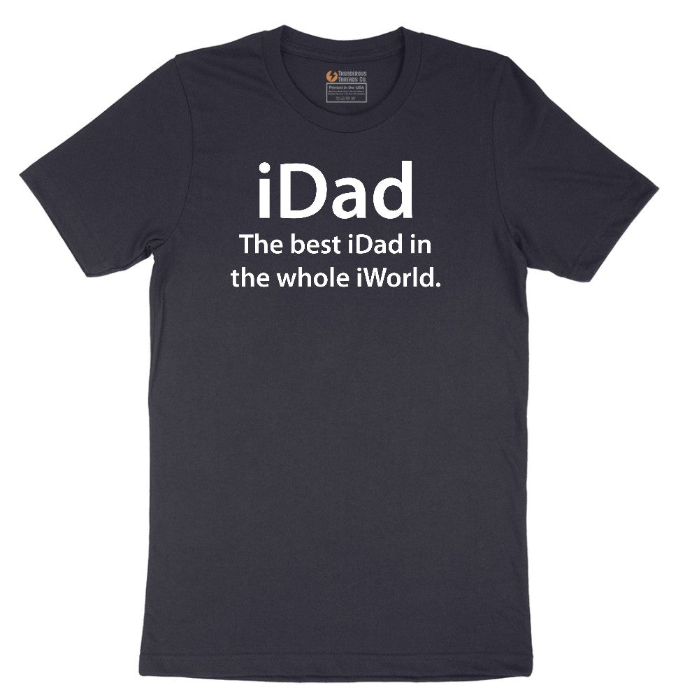 iDad the Best iDad in the Whole iWorld Short Sleeve Tee - Deep Navy