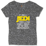 If I Was a Jedi Ladies Curvy Tee - Black Leopard