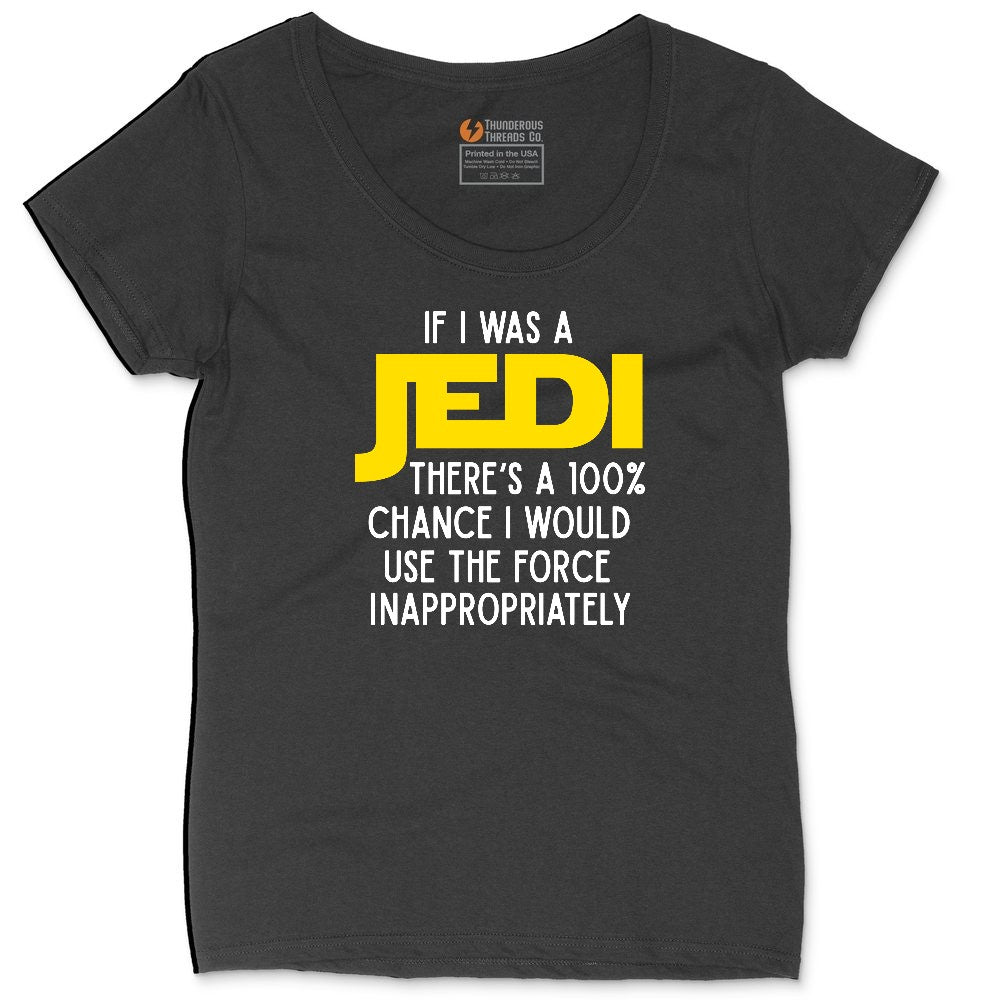 If I Was a Jedi Ladies Curvy Tee - Black