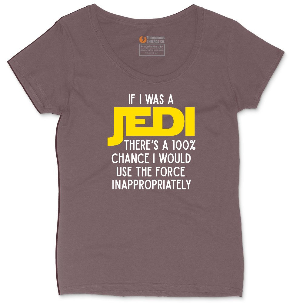 If I Was a Jedi Ladies Curvy Tee - Sangria Blackout