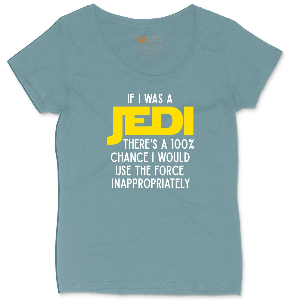 If I Was a Jedi Ladies Curvy Tee - Surf Blackout