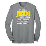 If I Was a Jedi - Mens & Ladies T-Shirt Long Sleeve Tee - Athletic Grey