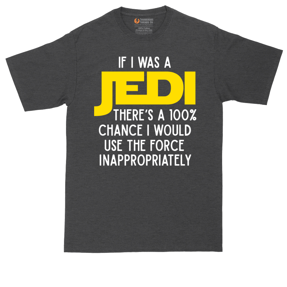 If I Was a Jedi tall t-shirt for men in Dark Heather Grey