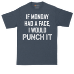 If Monday Had a Face I Would Punch It tall t-shirt for men in Heather Navy