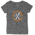 If You Can't Stand the Heat Stay in the Kitchen Ladies Curvy Tee - Black Leopard
