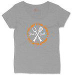 If You Can't Stand the Heat Stay in the Kitchen Ladies Curvy Tee - Granite Heather