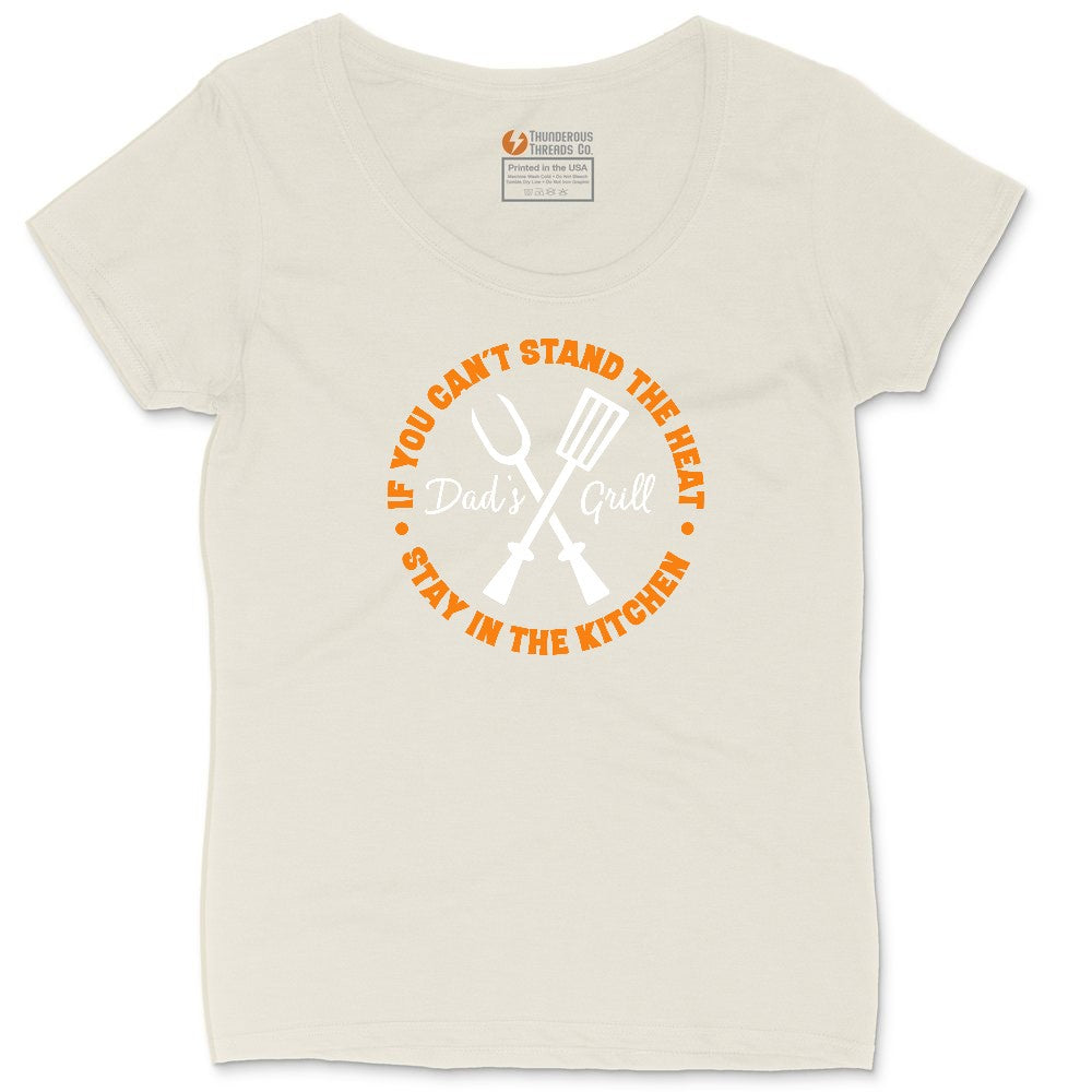 If You Can't Stand the Heat Stay in the Kitchen Ladies Curvy Tee - Natural Heather