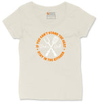 If You Can't Stand the Heat Stay in the Kitchen Ladies Curvy Tee - Natural Heather