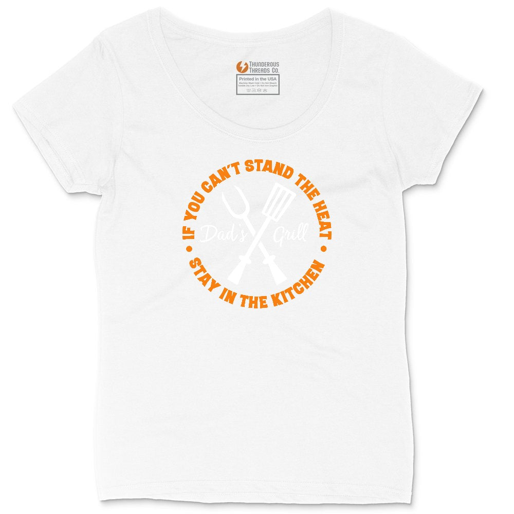 If You Can't Stand the Heat Stay in the Kitchen Ladies Curvy Tee - White