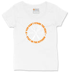 If You Can't Stand the Heat Stay in the Kitchen Ladies Curvy Tee - White