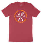 If You Can't Stand the Heat Stay in the Kitchen Ladies Short Sleeve Tee - Vintage Red