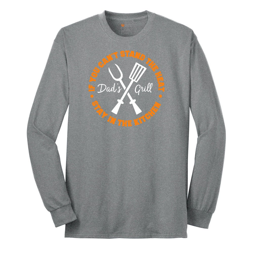 If You Can't Stand the Heat Stay in the Kitchen Long Sleeve Tee - Athletic Grey