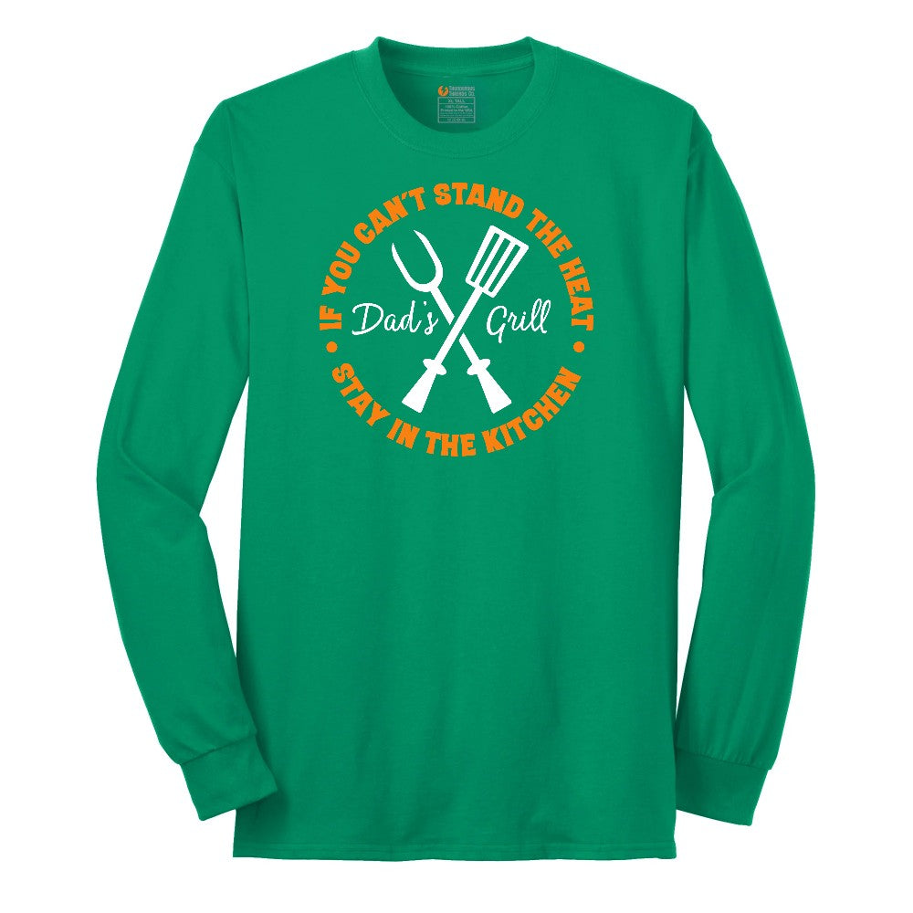 If You Can't Stand the Heat Stay in the Kitchen Long Sleeve Tee - Kelly Green