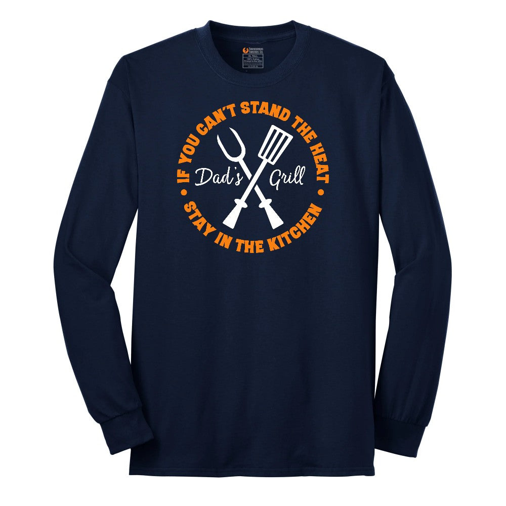 If You Can't Stand the Heat Stay in the Kitchen Long Sleeve Tee - Navy