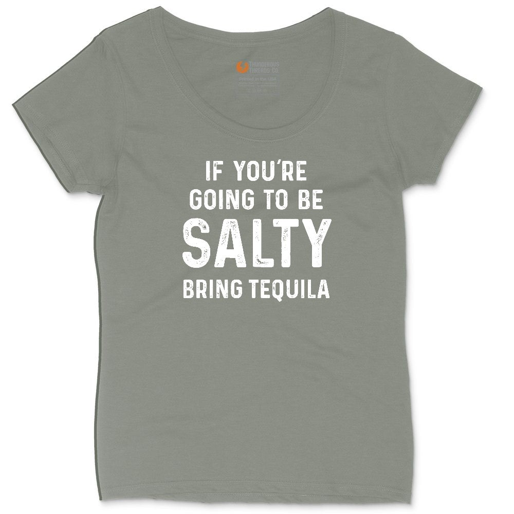 If You're Going to Be Salty Bring Tequila Ladies Curvy Tee - Bamboo Blackout