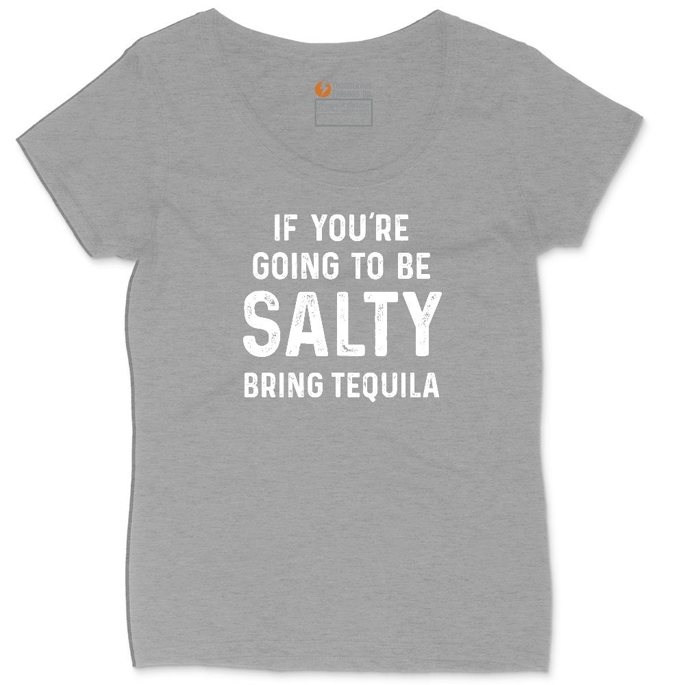 If You're Going to Be Salty Bring Tequila Ladies Curvy Tee - Granite Heather