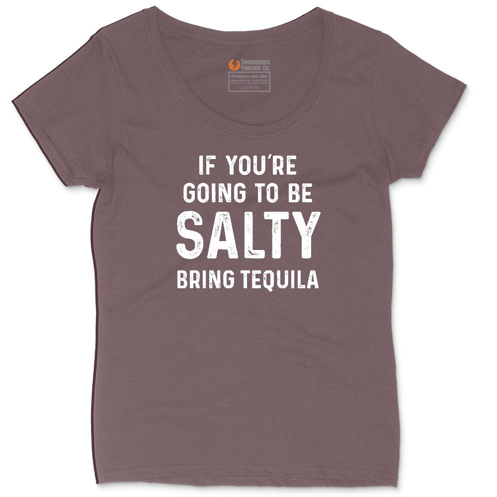 If You're Going to Be Salty Bring Tequila Ladies Curvy Tee - Sangria Blackout