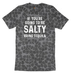 If You're Going to Be Salty Bring Tequila Ladies Short Sleeve Tee - Black Leopard