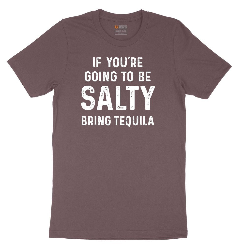 If You're Going to Be Salty Bring Tequila Ladies Short Sleeve Tee - Sangria Blackout