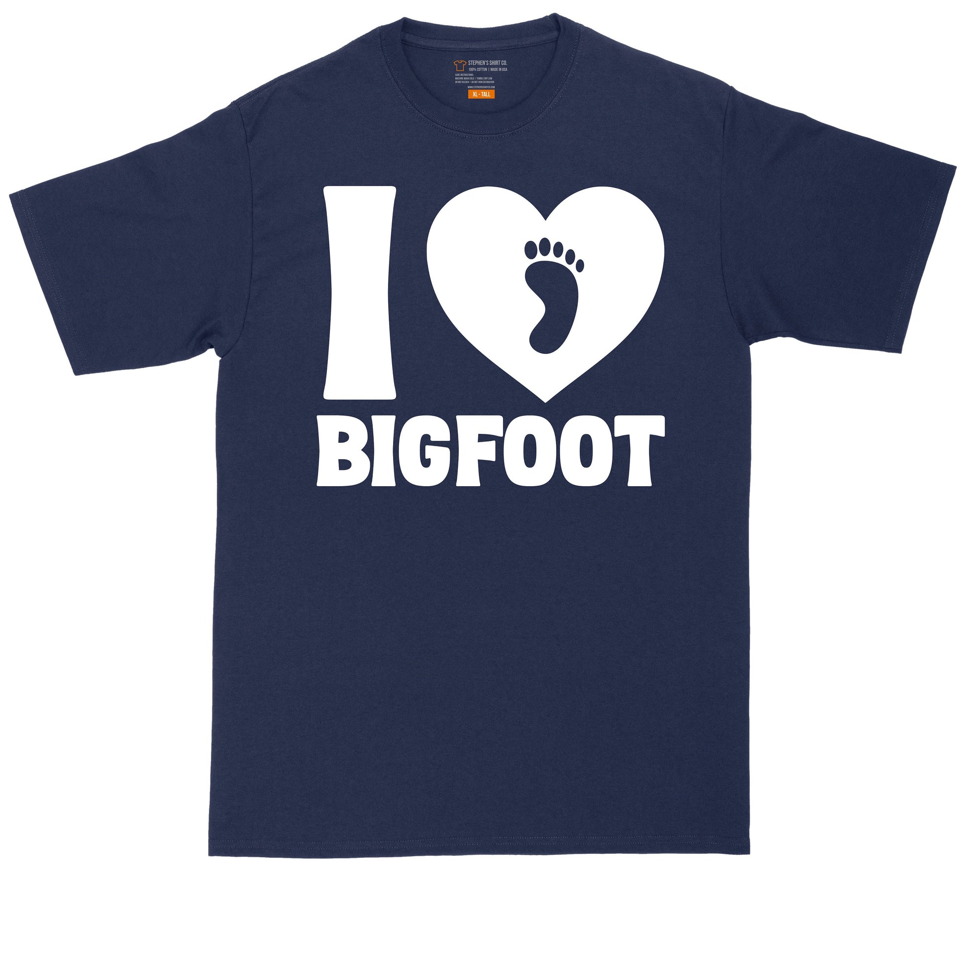 I Love Bigfoot | Big and Tall Men T Shirt | Funny T-Shirt | Gamer Shirt | Graphic T-Shirt