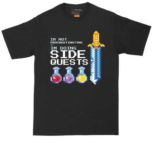 I'm Not Procrastinating I'm Doing Side Quests | Big and Tall Men | Funny Video Game Shirt | Video Game Lover | Big Guy Shirt