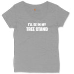 Ill Be In My Tree Stand Ladies Curvy Tee - Granite Heather