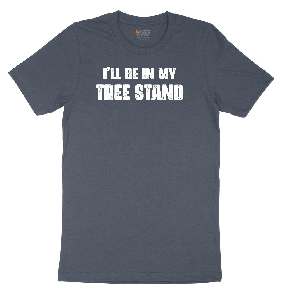 Ill Be In My Tree Stand Youth Short Sleeve Tee - Heather Navy