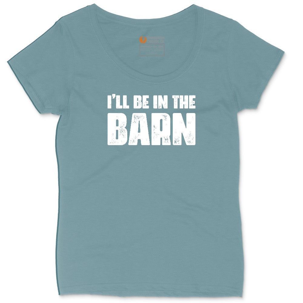 I'll Be in the Barn Ladies Curvy Tee - Surf Blackout