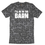 I'll Be in the Barn Ladies Short Sleeve Tee - Black Leopard